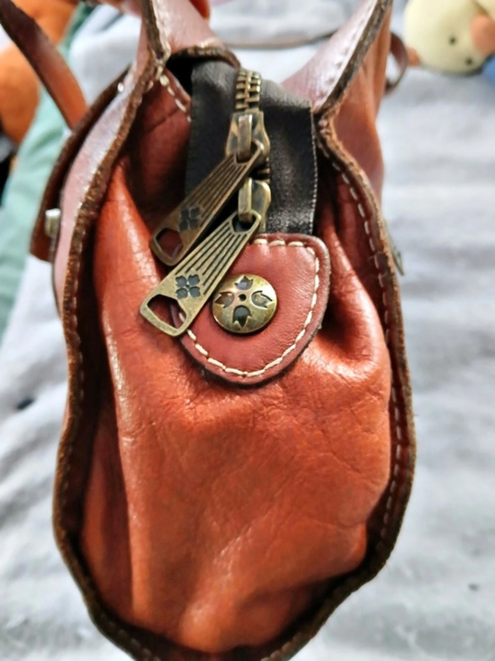 Patricia Nash Studded Brown Leather Hobo - Picture 7 of 16
